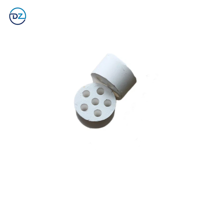 High-Purity α-Alumina Carrier Large 6-Hole Cylindrical Shape